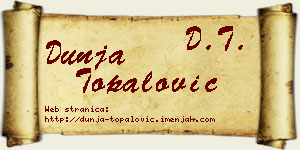 Dunja Topalović vizit kartica